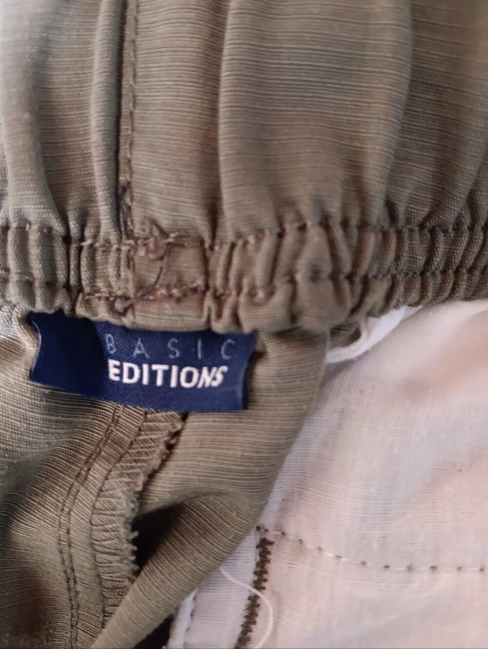 Basic Editions Olive Drawstring Capris - Picture 4 of 5